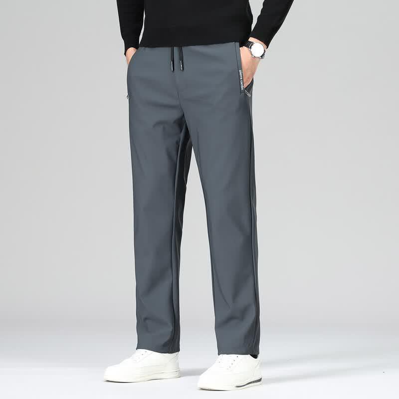 Pierre Cardin Men's Thickened Drawstring Straight-Leg Casual Pants