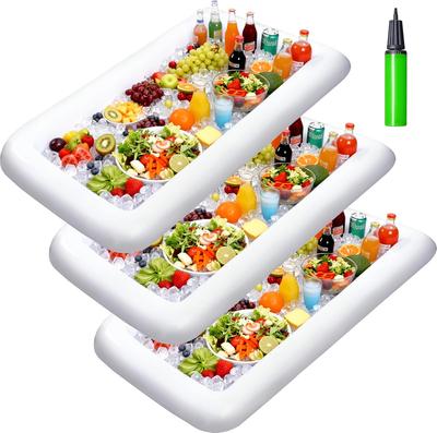 JOYFY 3-pak nadmuchiwanych barów do serwowania, chłodziarek lodowych, bufetów, tac do serwowania sałatek, uchwytów na jedzenie i napoje na letni piknik, plażę, imprezę przy basenie