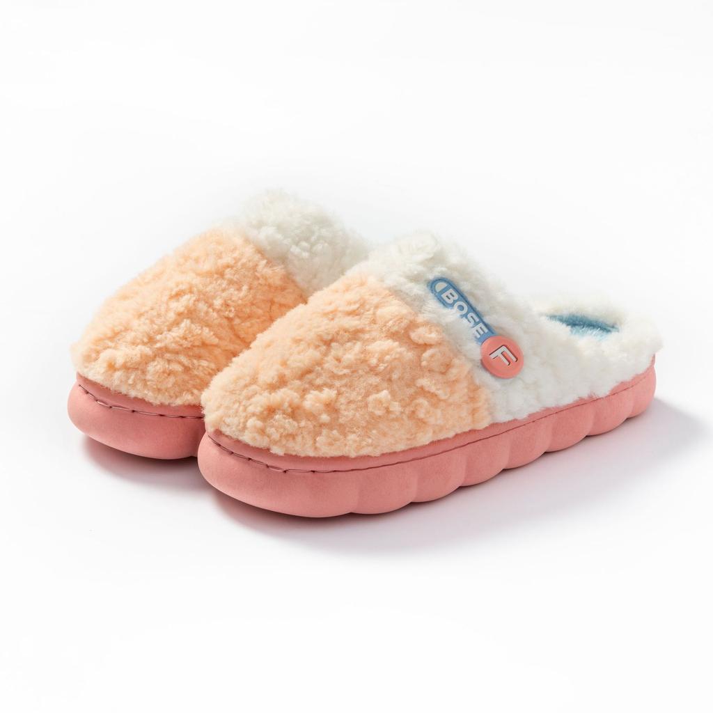 Cotton slippers autumn and winter warm thickened soft bottom indoor home non-slip couple hair slippers