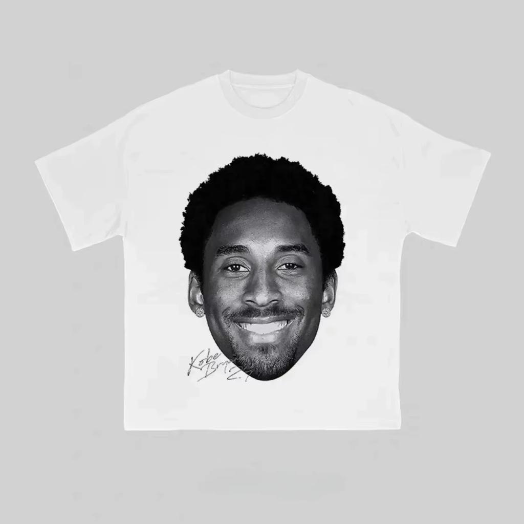 T-shirt da Basket Estive in Cotone Grafiche Kobe Bryant Stampate Qualità Streetwear Magliette Larghe Oversize Top T-shirt da Uomo Unisex
