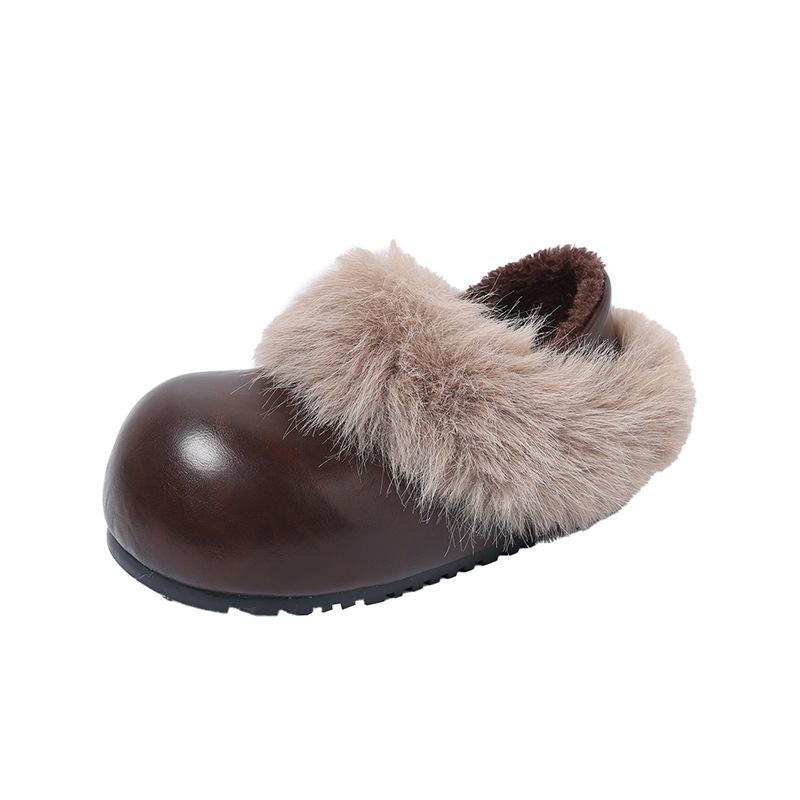Slavic 22 winter new two wear velvet outer cotton shoes fluffy shoes Birkenstocks