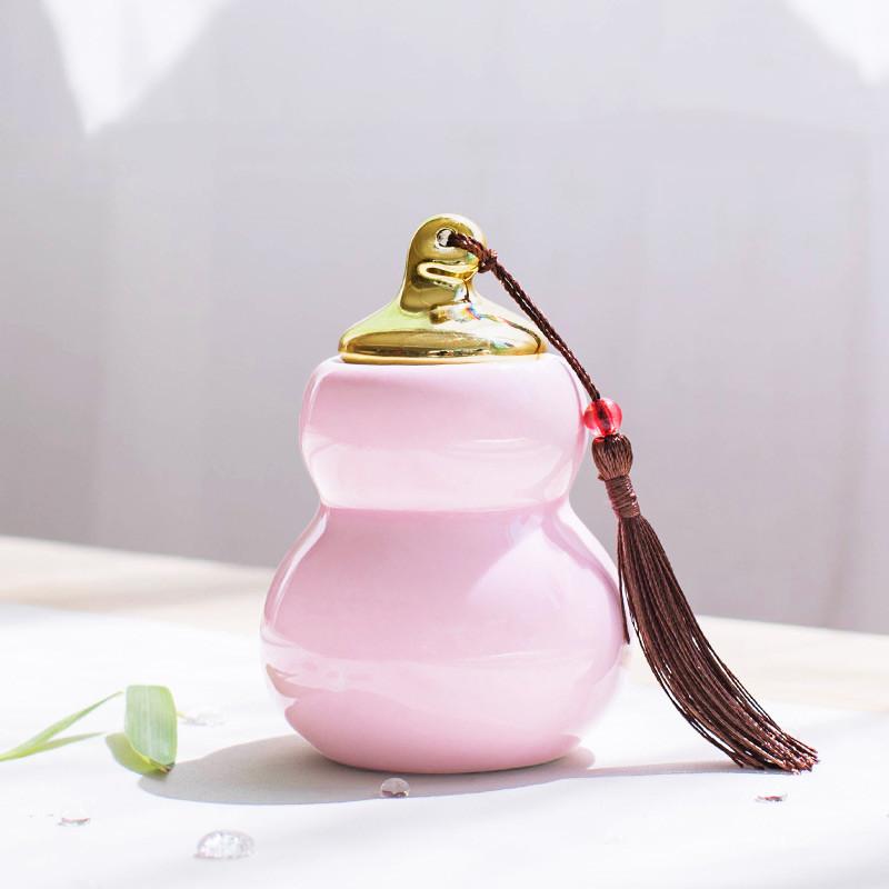 Portable Color celadon gourd tea caddy sealed storage tank travel Tea Boxes Ceramic tea tin containers coffee canister Candy jar