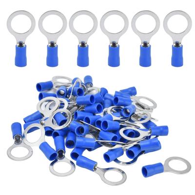 50Pcs Insulated Ring Terminals Electrical Wire Crimp Connectors Copper AWG12‑10 RV5.5-12