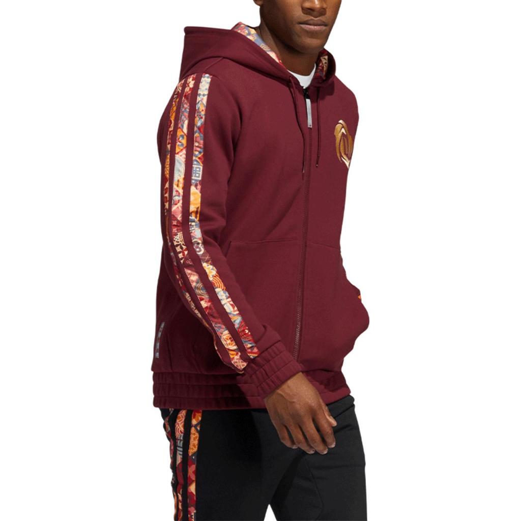 Adidas New Year Basketball Hooded Jacket Men Outerwear Brown Red HD7932
