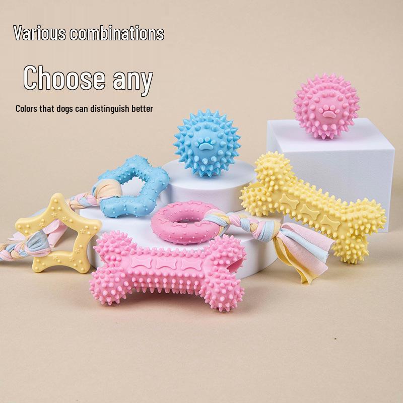 Durable TPR Dog Teething Toys with Cotton Rope