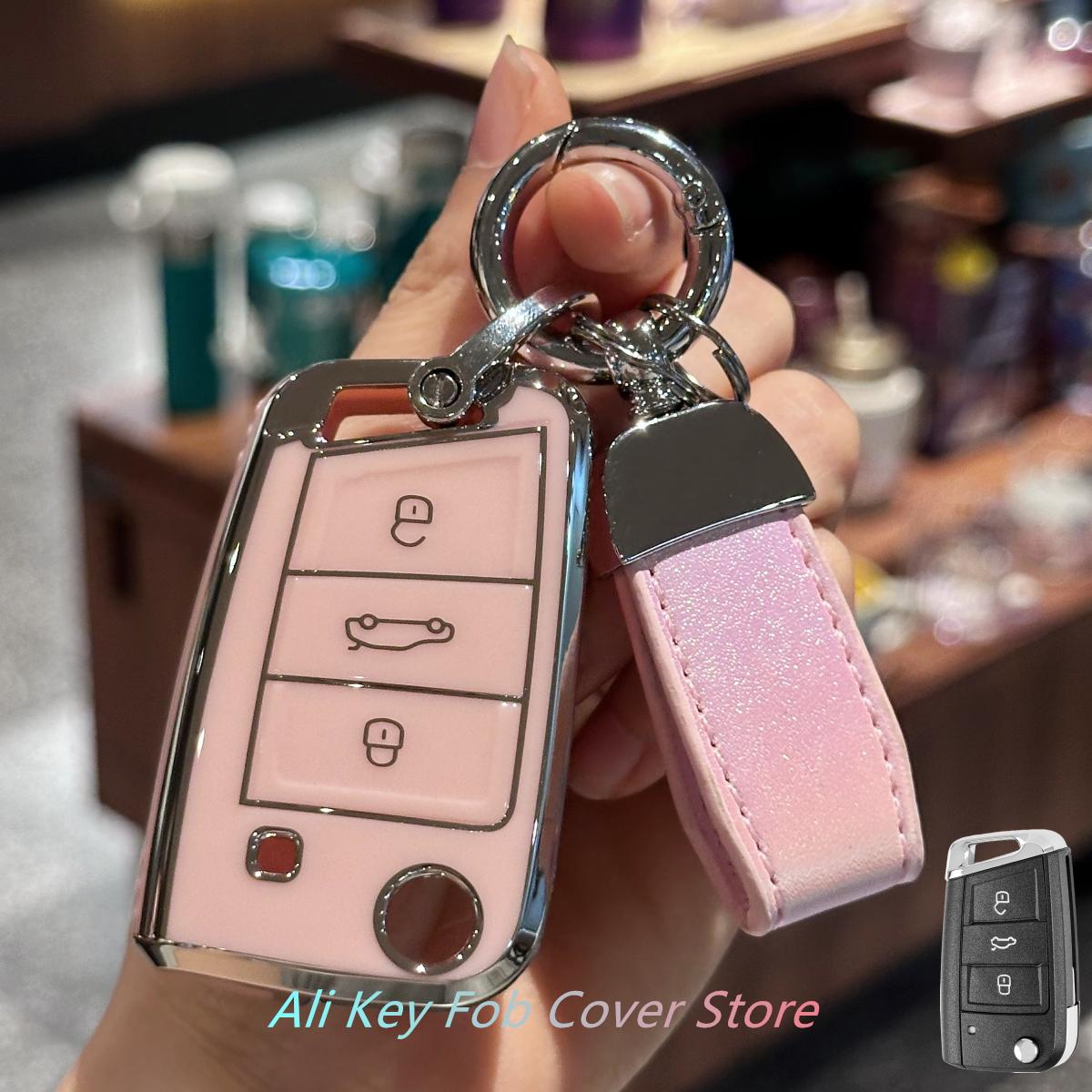 

Чехол для автомобильного ключа с брелком для VW Golf 7 Tiguan SEAT Ateca Leon Ibiza Skoda Octavia Fob Shell Аксессуары