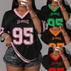 Women'S Los Angeles No.95 Print V-Neck Short Sleeve T-Shirt Summer Tee Baseball Jerseys Plus Size Streetwear Men'S Sport T-Shirt