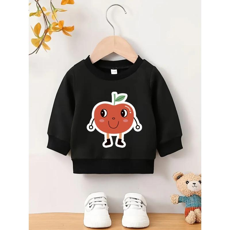 Kids Sweatshirt Cute Print Pattern Easy Spring Lightweight Round Neck Sweatshirt Suitable for Daily Casual Wear