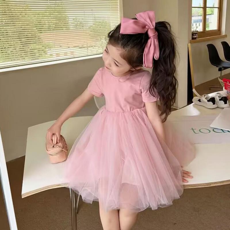 

Сетчатое платье с открытой спиной для девочек от 1 до 6 лет, летние детские платья, костюмы, пышная одежда, одежда для девочек