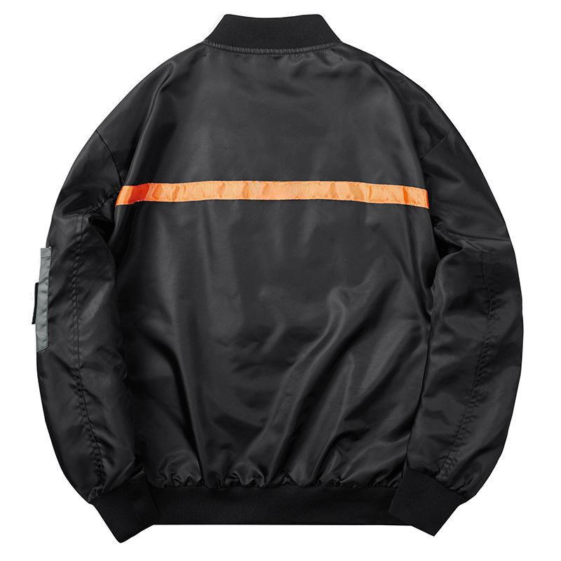 Male Bomber Jacket Men Pilot Jacket Badge Embroidery Baseball Jacket Double Sided Motorcycle Coat