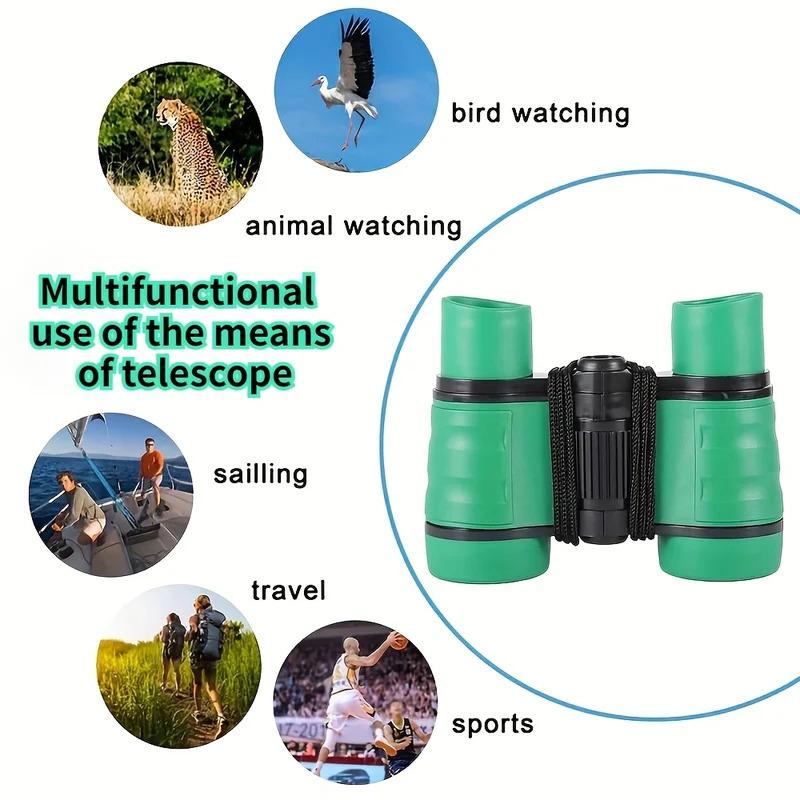 Kids Binoculars 4x30 - Rubber-Handled, Pocket-Sized, Plastic Optics, Great for Outdoor Sports & Games, Best Gift for Children's