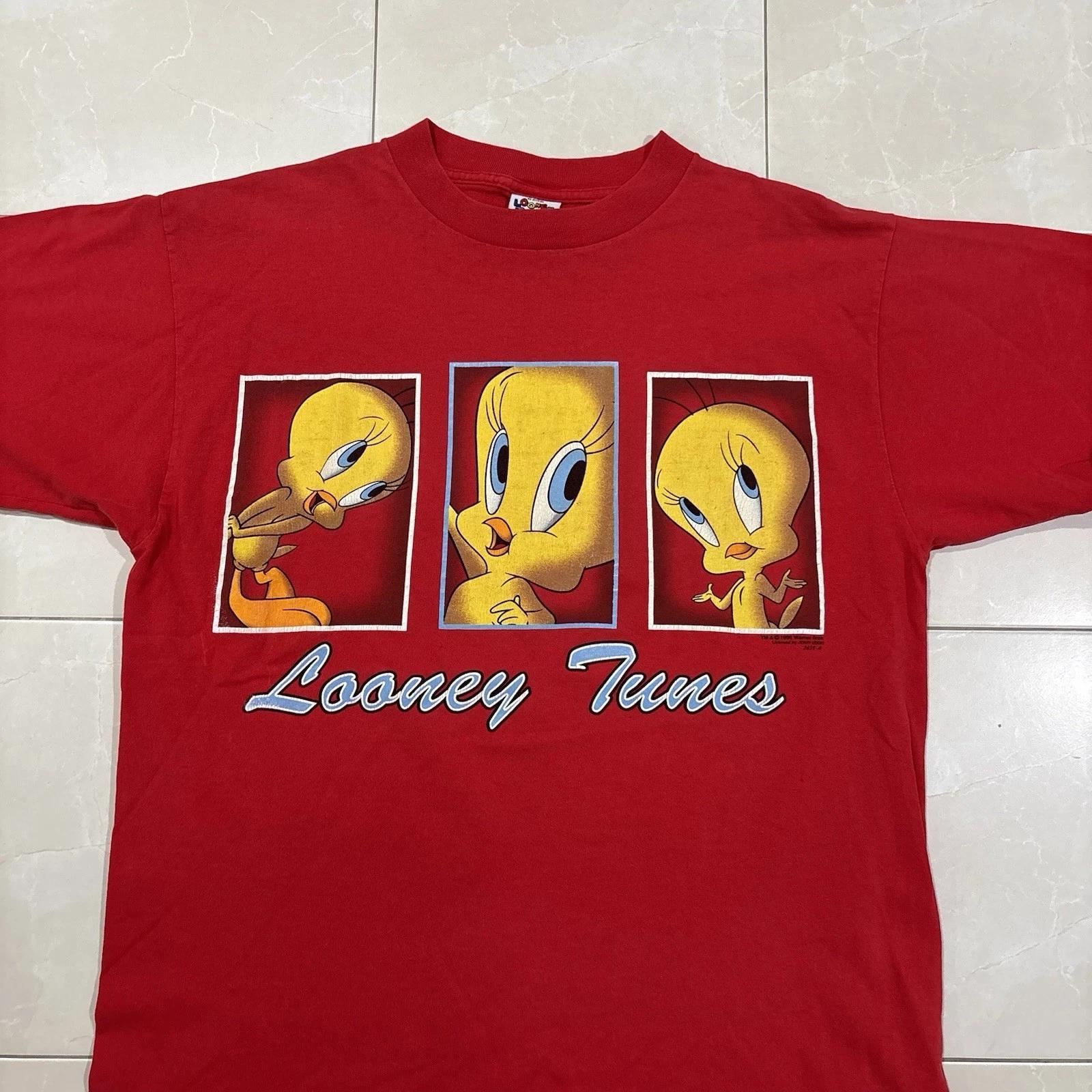 Vintage Tweety Bird Looney Tunes T Shirt Men’s XL Red Animal 90s Warner Bugs 3XL