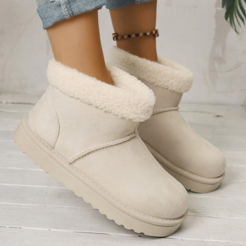 Fashion New Fashionable Elegant Women Snow Boots Winter Flat Wear-resistant Soft Students Plus Velvet Warm Ankle Boots Women's Fur Boots