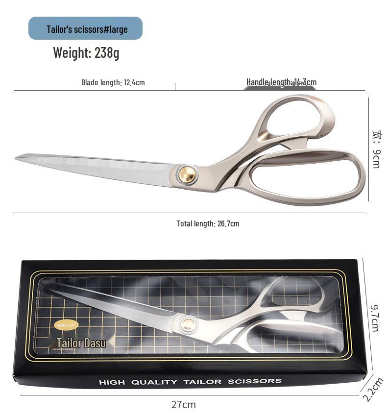 Ganzstahl-Edelstahl-Schneiderschere: Große Stoff- und Nähschere für den Haushaltsgebrauch