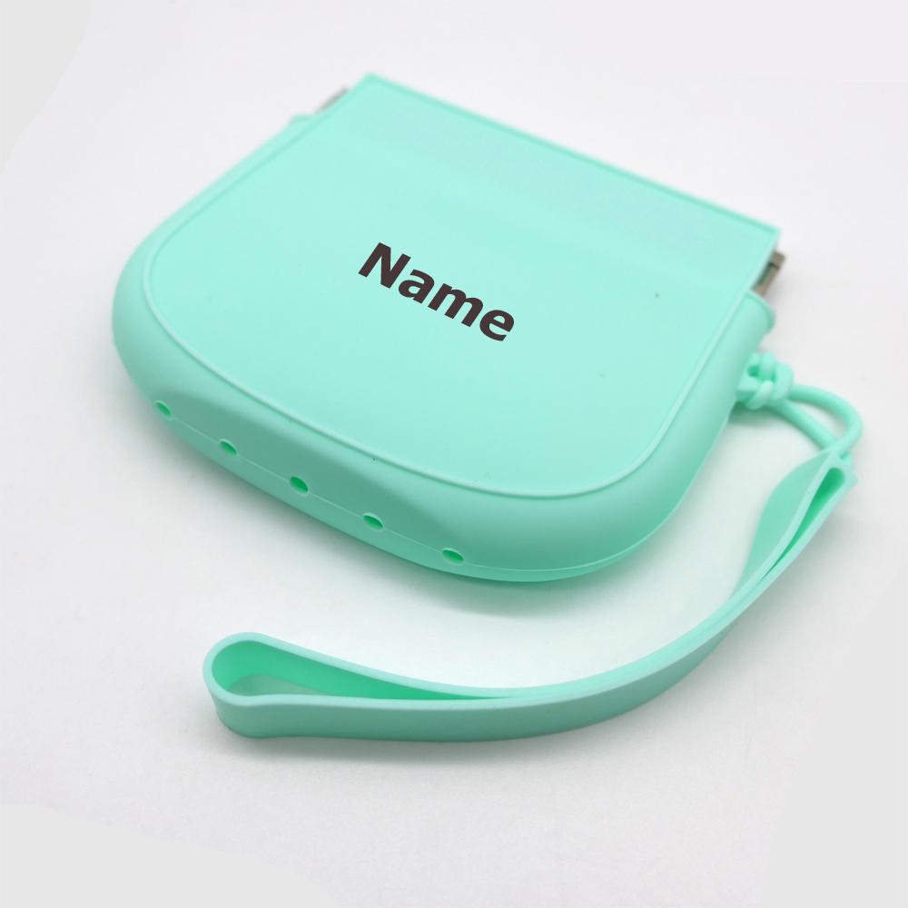 Non-Toxic Free Name Printing Surprise Gift Baby Storage Box Pacifier Case Silicone Bag More Thoughtful And Unique
