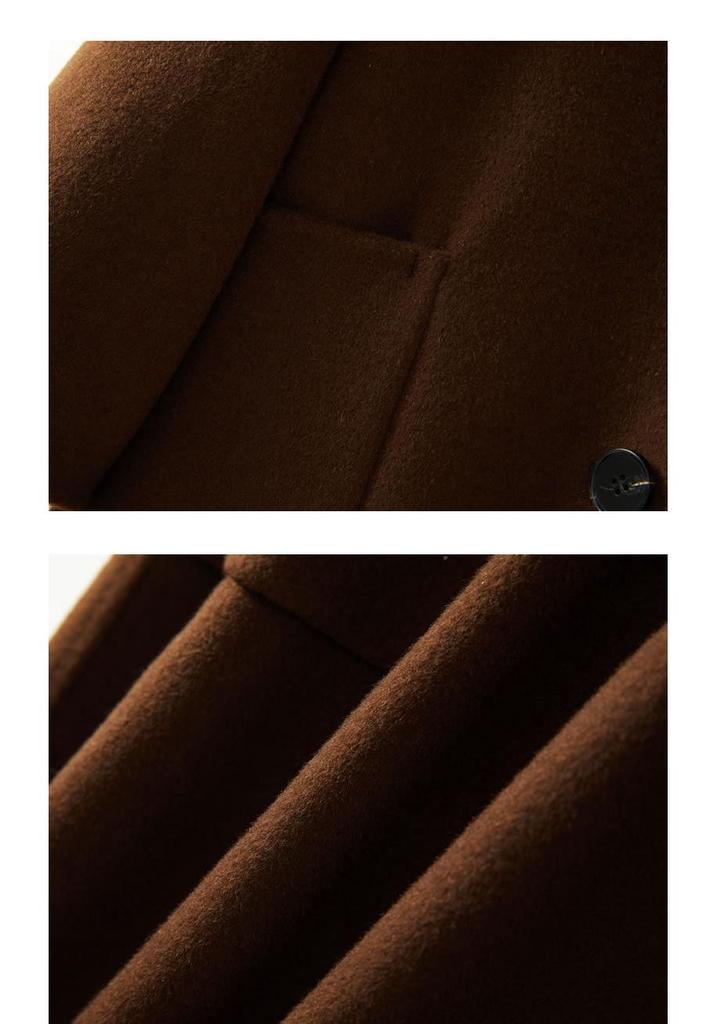 2025 Autumn/Winter Women's Double-Sided Cashmere Coat, Mid-Length, Suit Collar, Loose-Fit, 100% Pure Wool.