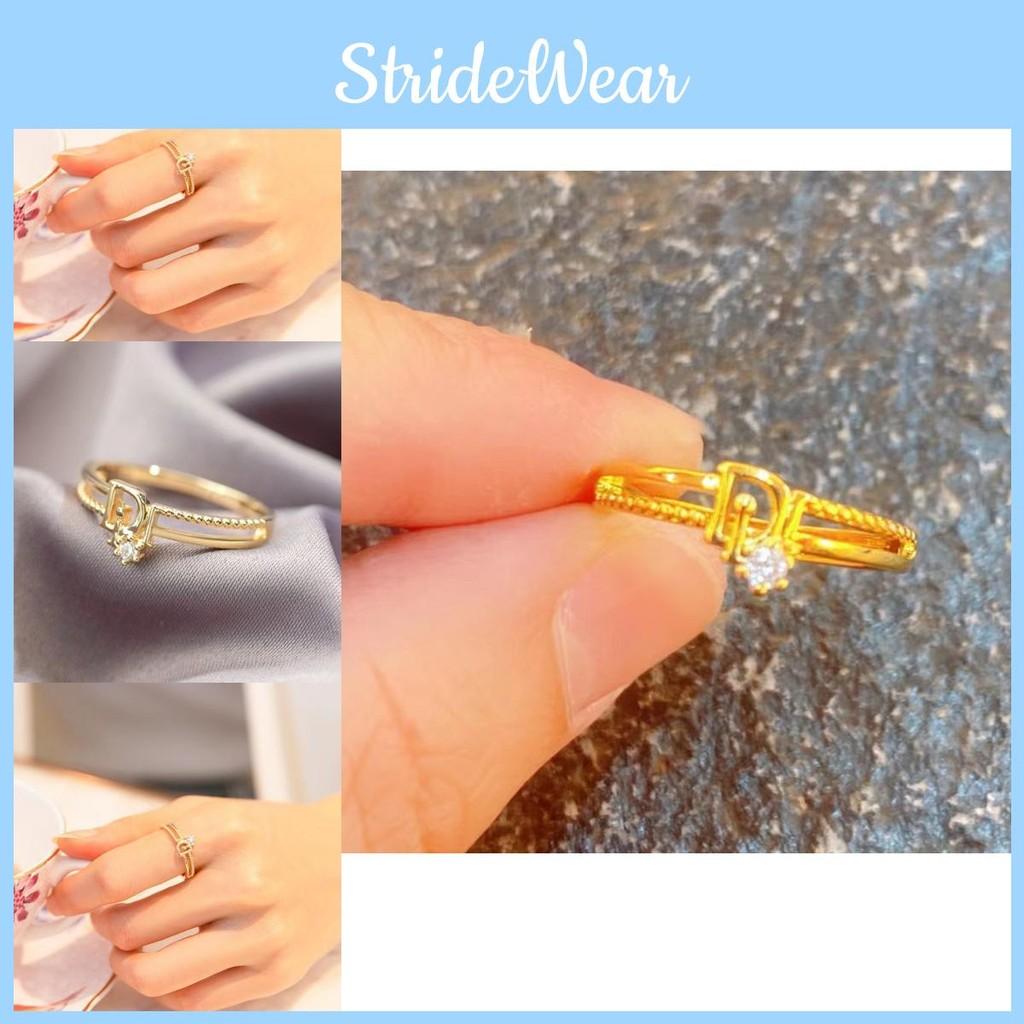 Adjustable Dring Unique For Women Crafted From Brass With Glittering Rhinestone Details