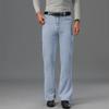 Herren-Sommer-Schlagjeans, Boot-Cut-Bein, ausgestellte männliche Designer-Klassiker-Denim-Jeans, hellblaue Jeans
