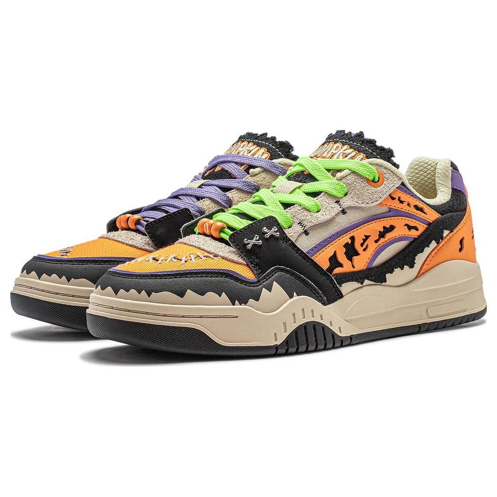 Li Ning Moon White Mischievous Night Comfortable Durable Non-Slip Breathable Low-Top Skate Shoes Unisex Sneakers Orange Black Khaki AGCS427-17