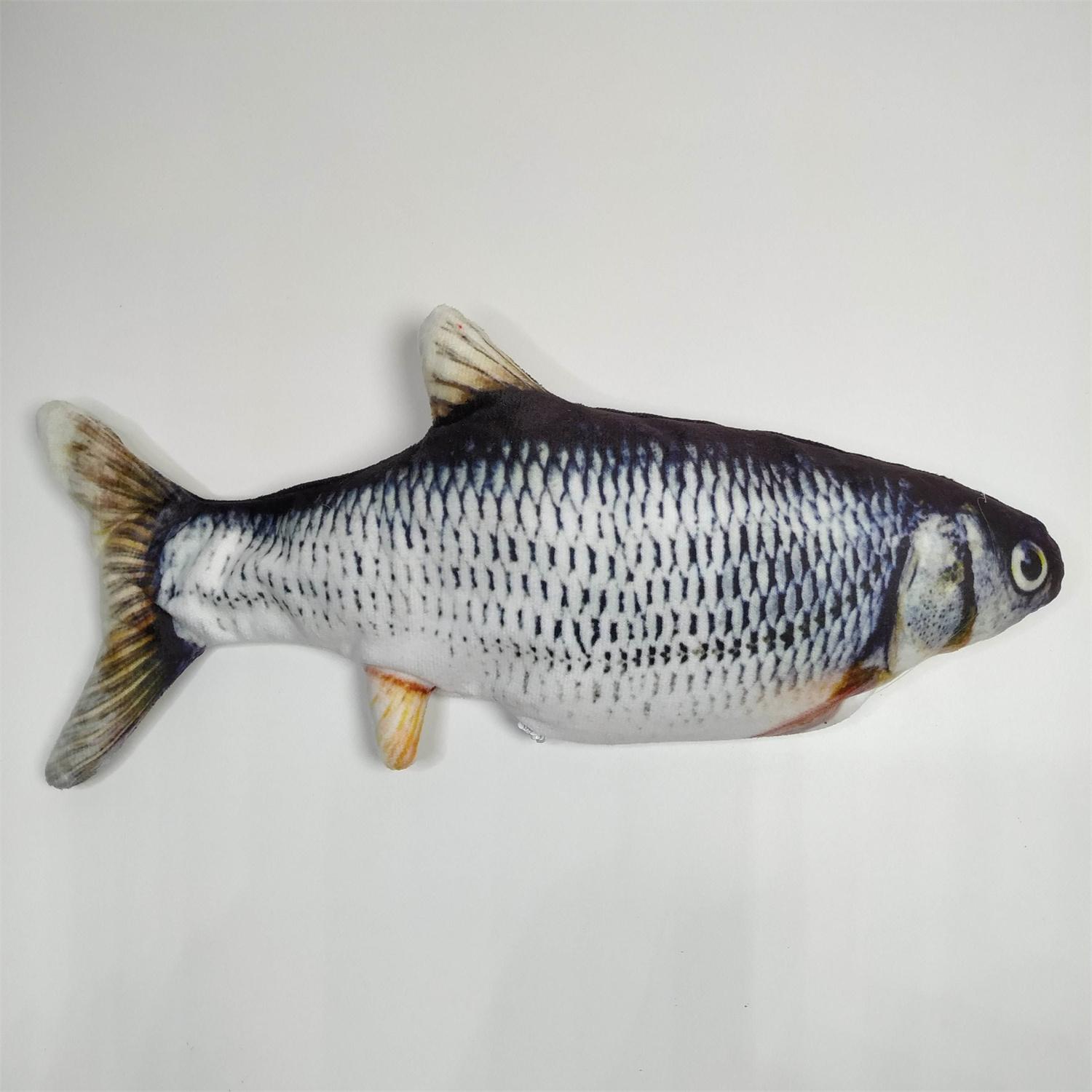 Sustainable Electric Realistic Simulation Plush Toy Interactive Pets Chewing Biting Kicking Pillow Fish for Cat Playing