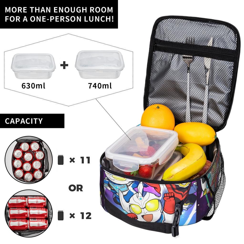 Alien Stage Anime Meal Tote For Child  Custom Lunch Box Retro School Cooler Bag Compact Heat-keeping Oxford Thermal Tote Handbags