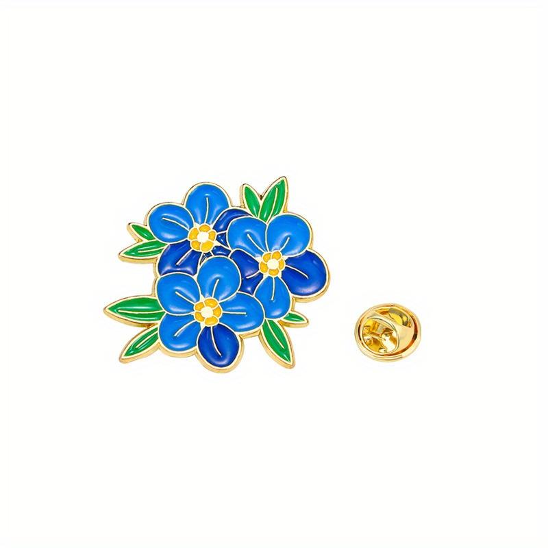 1pc Alloy Badge Personalized Daisy Brooch Backpack Decoration Peony Blue Brooch Cartoon 4 styles