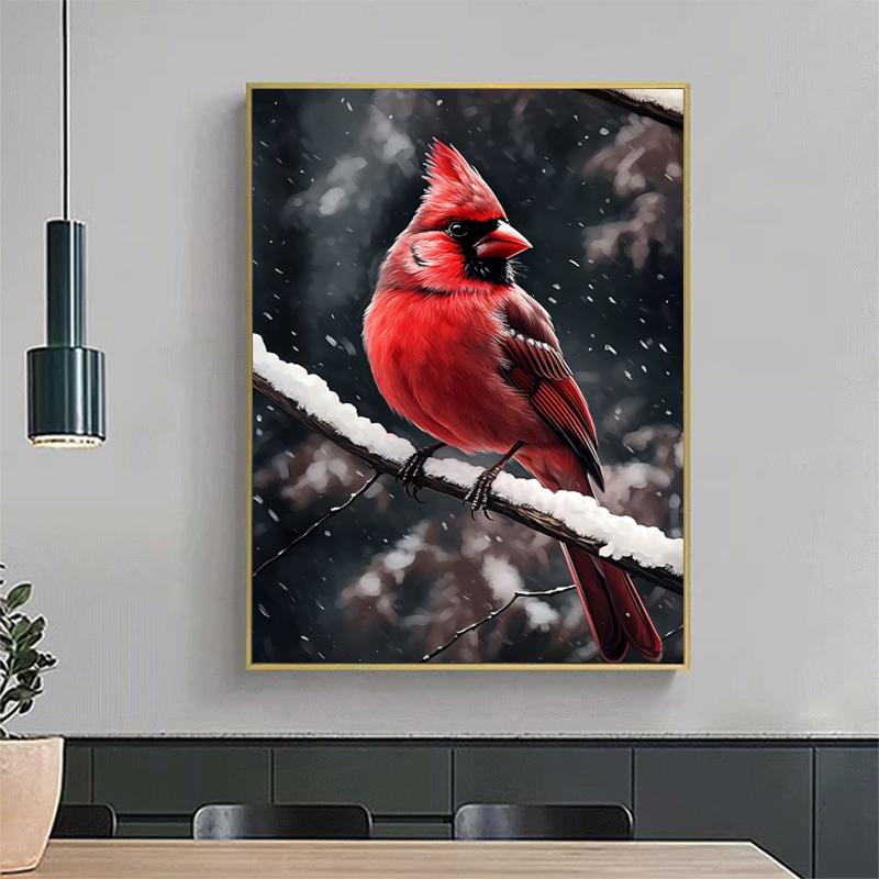 5d DIY Diamond Painting Cross Stitch Animal Cardinals Diamond Embroidery Mosaic Full Round Drill Home Decor