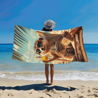 Chill Meerkat Summer Beach Towel Patterned Sunscreen And Windproof Suitable For Swimming Pool Camping Travel Blanket