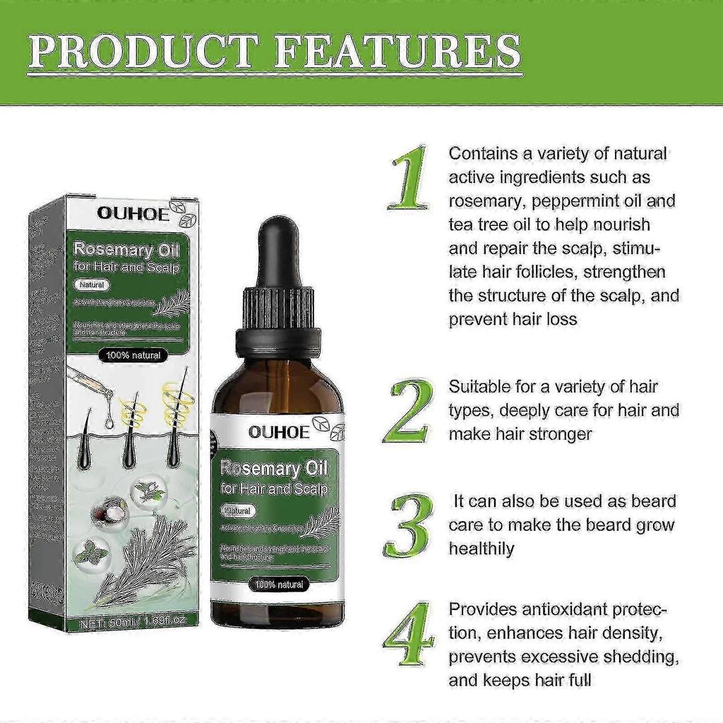 Ouhoe Rosemary Oil For Hair And Scalp Fast Rosemary Black Seed Essential Oils Oil Spray For Hair Care And Growth |  |