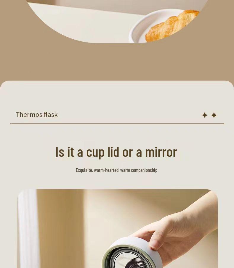 316 Stainless Steel Office Thermos Mug with Handle for Tea Separation, Suitable for Men and Women