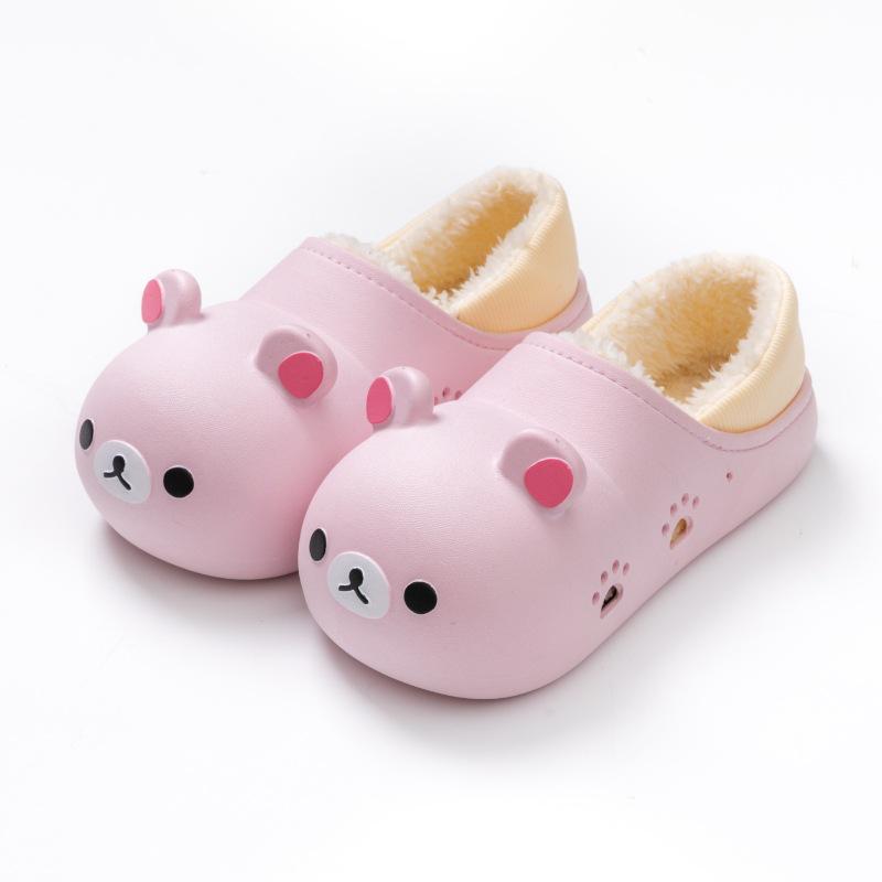 2025 Rilakkuma Cotton Slippers: Warm Winter Closed-Toe Little Bear Design for Girls