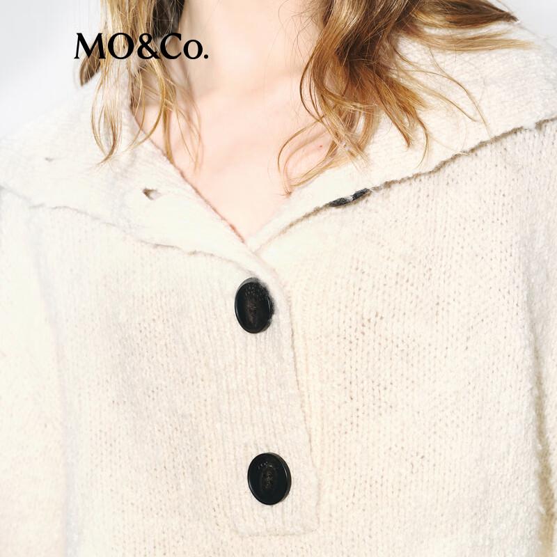 MO&Co. Lambswool Dropped Shoulder Knit Sweater