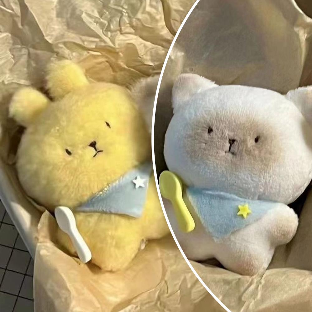 Cute Cartoon Siamese Cat Rabbit Plush Toy Soft Stuffed Doll Gifts Car Pendant Kids Key Hanging Decoration Birthday Bag L0G2