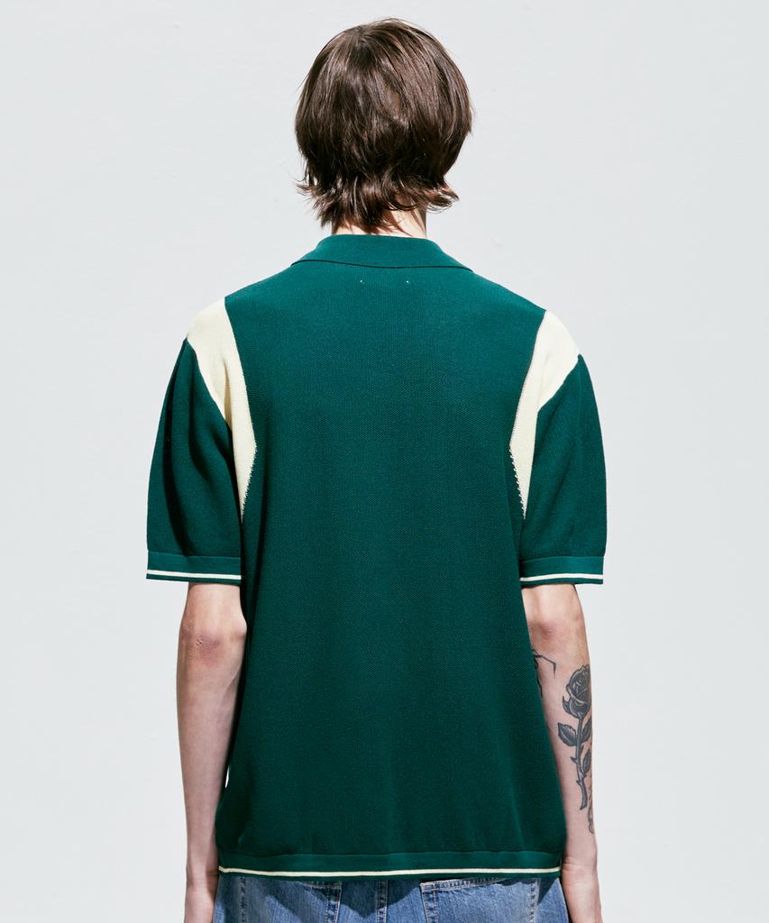SSY Varsity Summer Half Knit Zip-Up Green