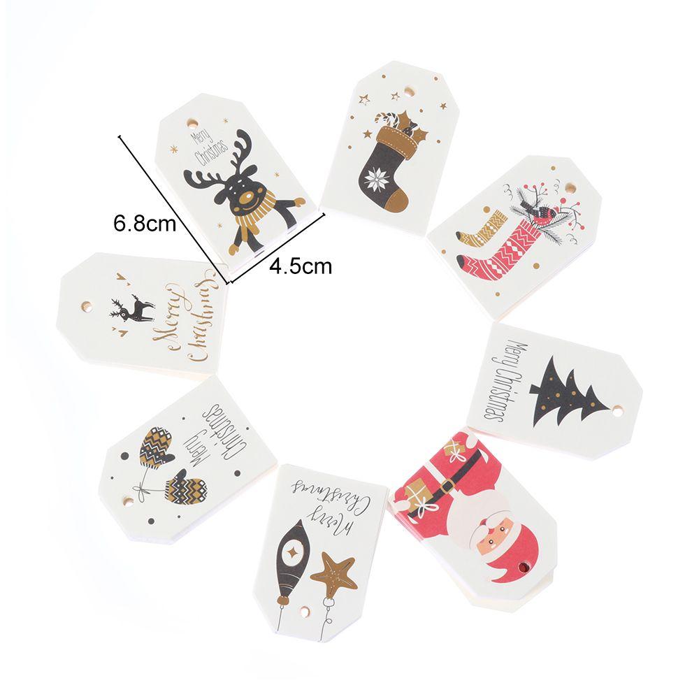 50PCS Party Cards Xmas Decoration Kraft Paper Hang Tags Gift Wrapping Christmas Labels Kraft Tag
