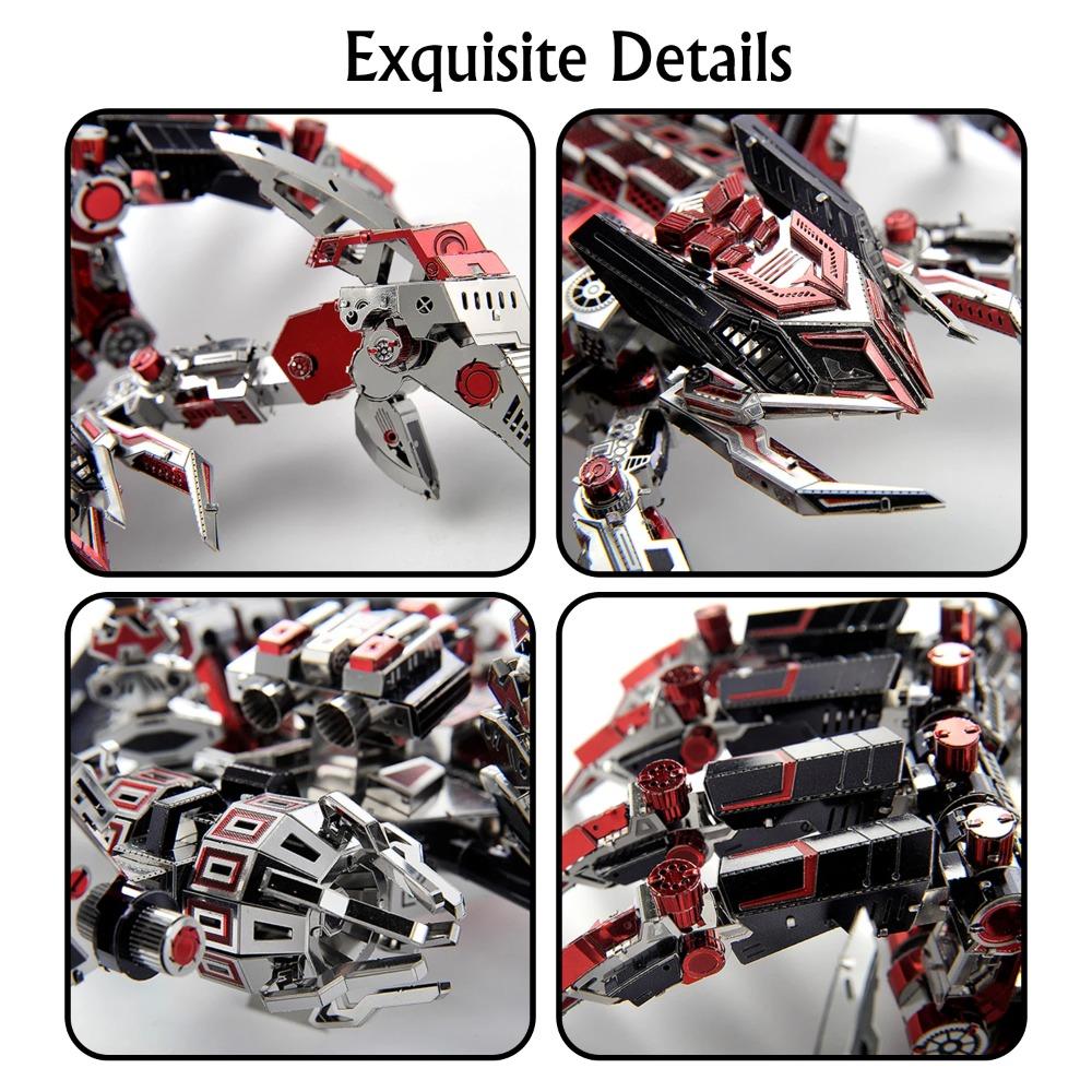 Microworld 3D Metall Tier Puzzle Red Devils Skorpion Modellbausätze DIY Desktop Dekoration Jigsaw Spielzeug Geburtstagsgeschenke Für Erwachsene