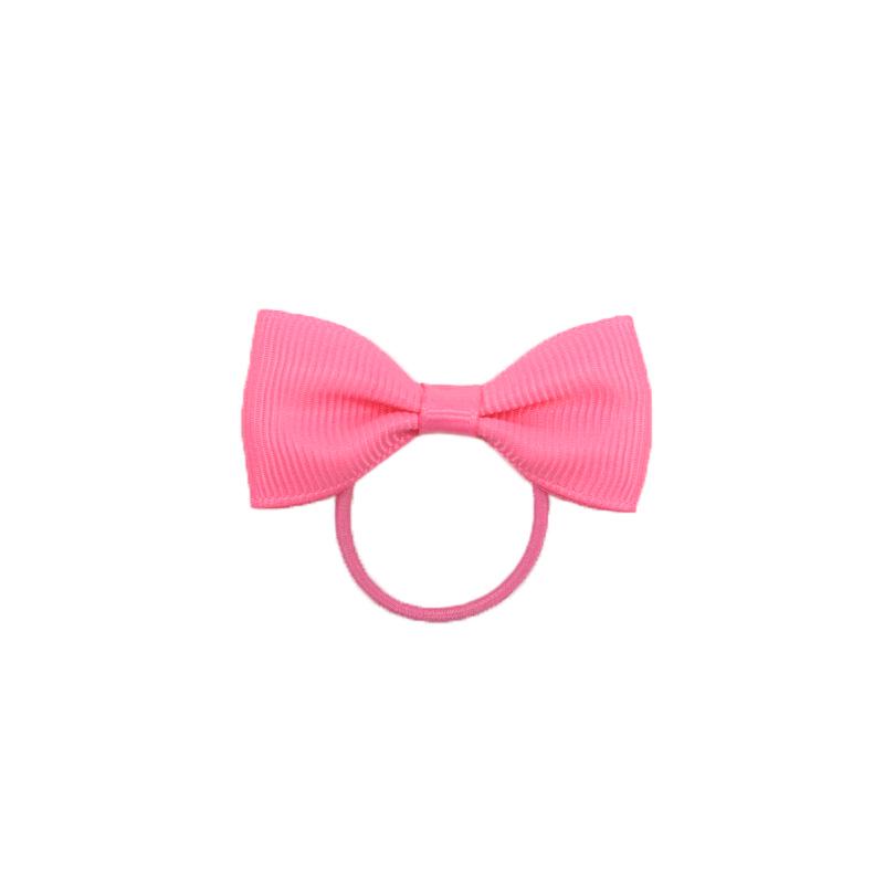 2-Inch Solid Color Bow Hair Tie for Girls - Grosgrain Ribbon Rubber Band