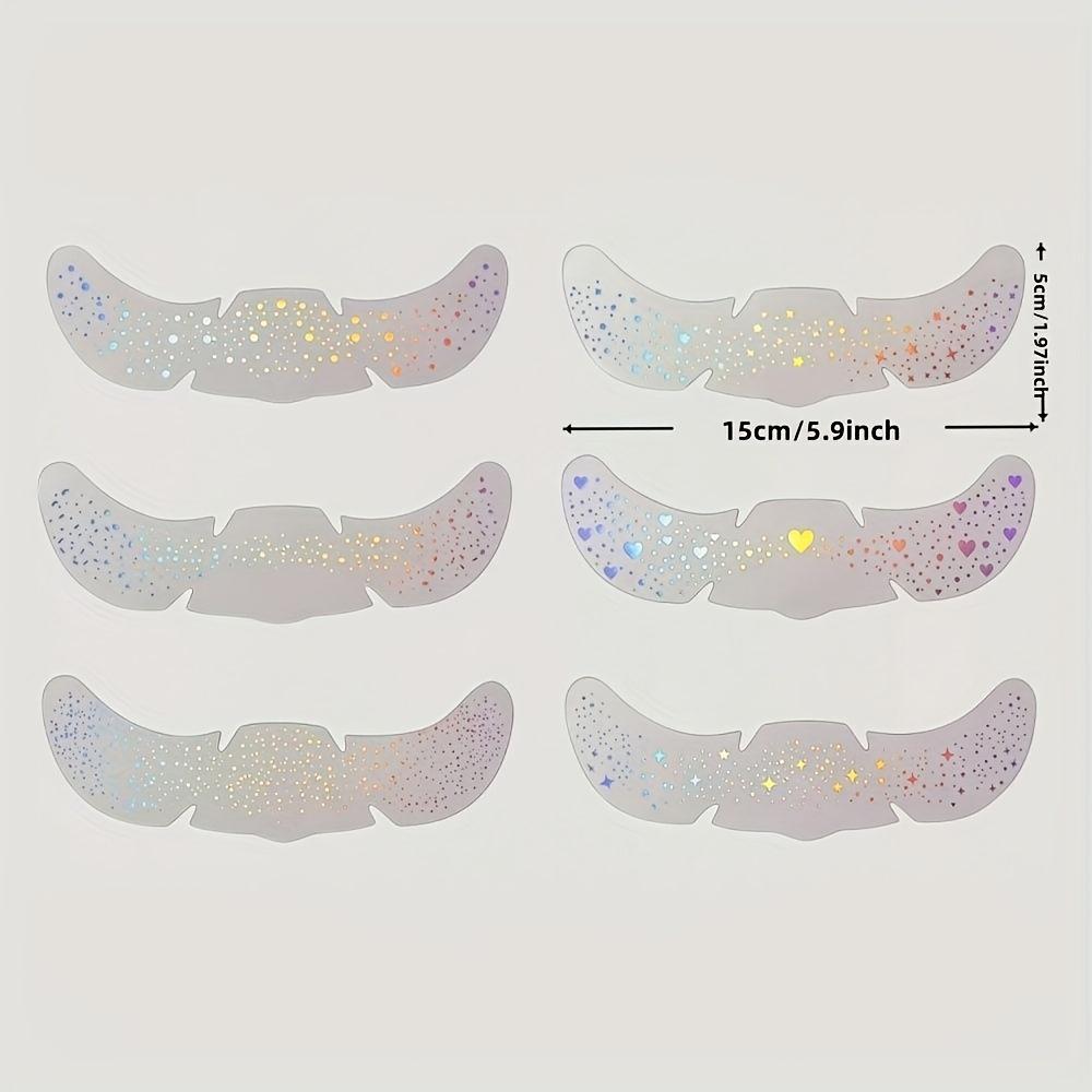 5/10pcs Shiny Freckle Stickers, Rainbow Heart-shaped Star-pattern Temporary Stickers for Makeup Decoration