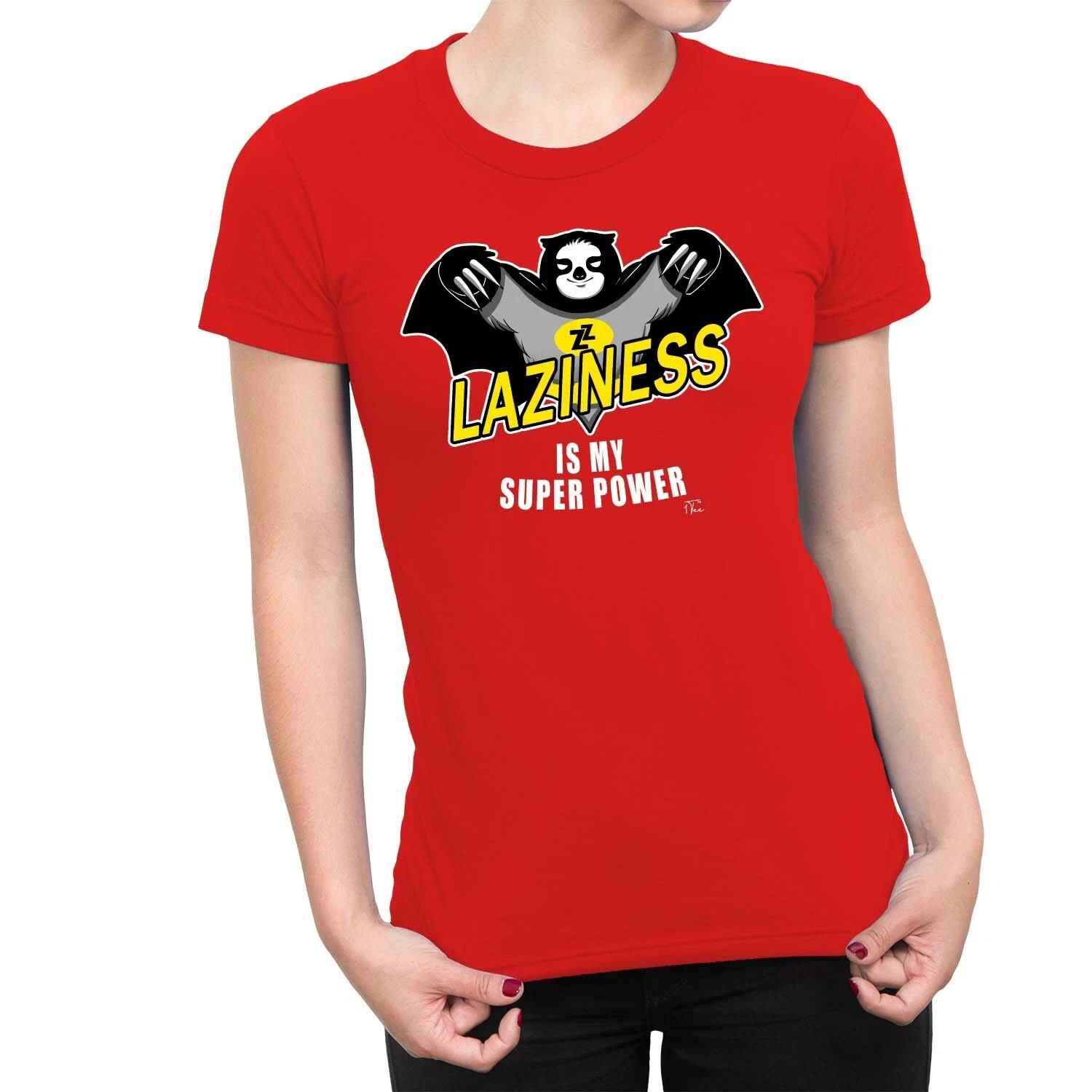 1Tee Womens Laziness Is My Superpower Sloth T-Shirt S