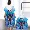 Deep Sea Diving Hooded Beach Towel Flat Print Microfiber Soft Poncho Bathrobe Quick Dry Swim Cape for Adult Kids Gift