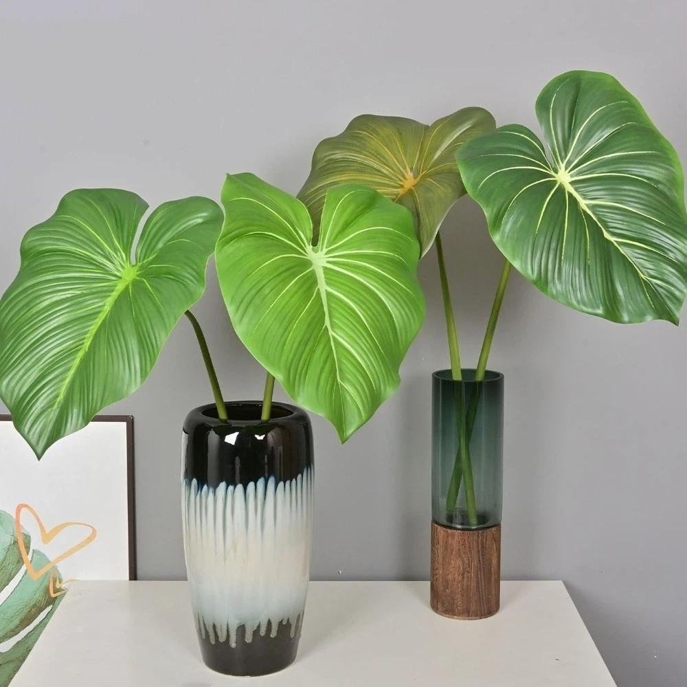 Green Plants Crane King Fern Leaf Lifelike Artificial Arrowroot Leaf  Floral Arrangement