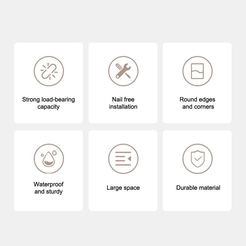 1ks Samolepicí plastová police s kreslenými postavičkami, Bezvrtací koupelnový úložný regál, Kuchyňský organizér na kořenky