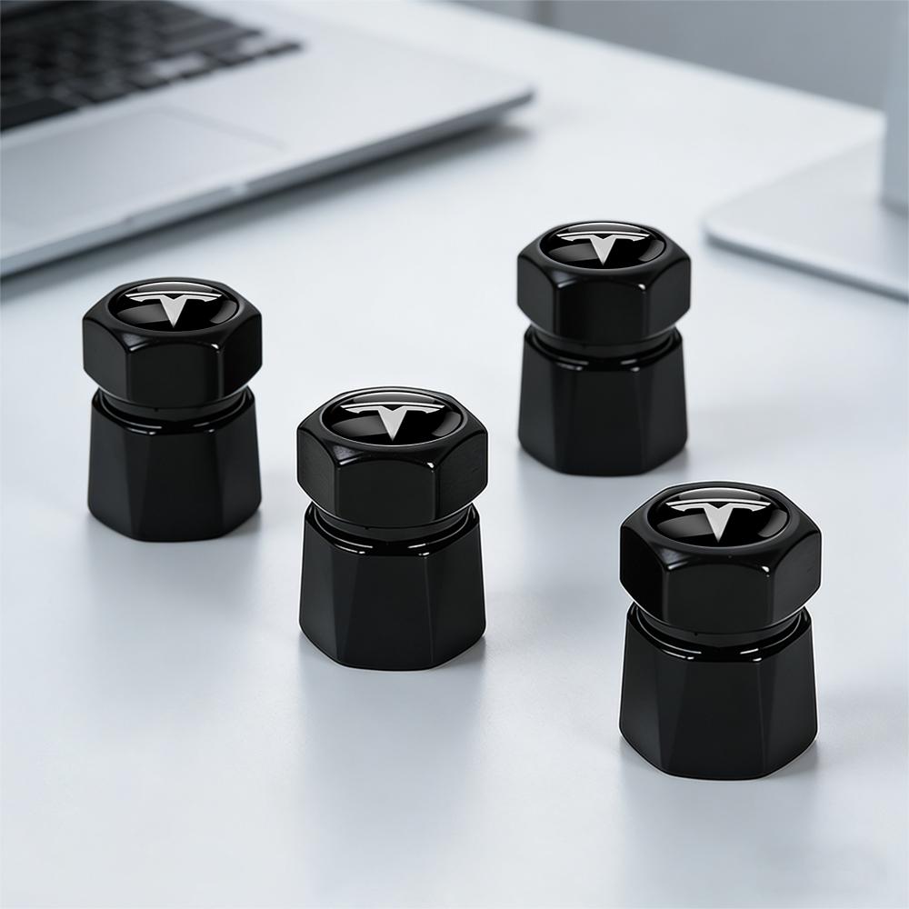 New 3D Metal Car Wheel Tire Valve Stem Caps Exterior Accessories For Tesla Model 3 Model S Model X Coil Mod WYE K80 Roadster