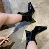 2024 Autumn New Small Square Head Thick High Heel Short Boots Riding Boots High Heels Fashion Boots Shaped Triangle Heel 35-40