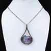 Blue Sea Sediment Gemstone Pure Copper Wire Wrapped Handmade Jewelry Pendant