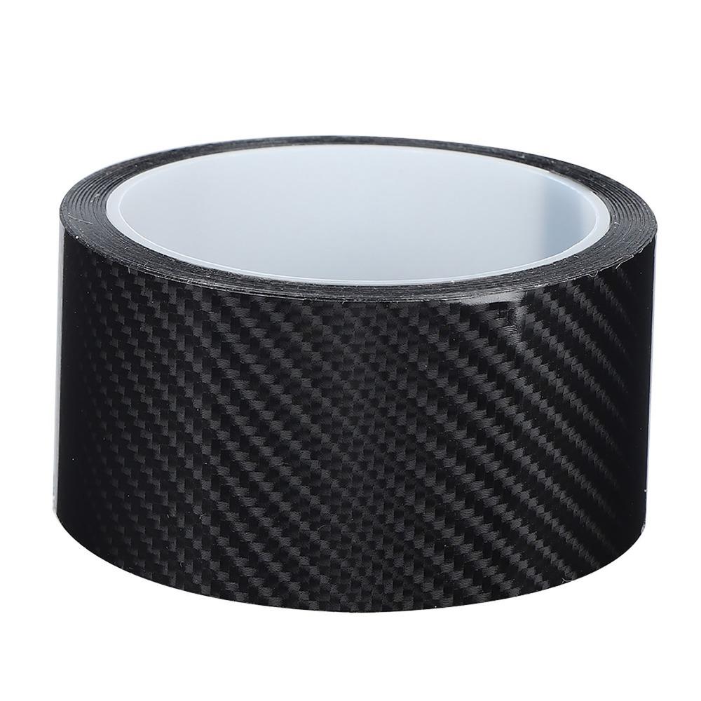 Black Door Sill Sticker Carbon Fiber Car Door Edge Protector Door Edge Protection 5CM*3M