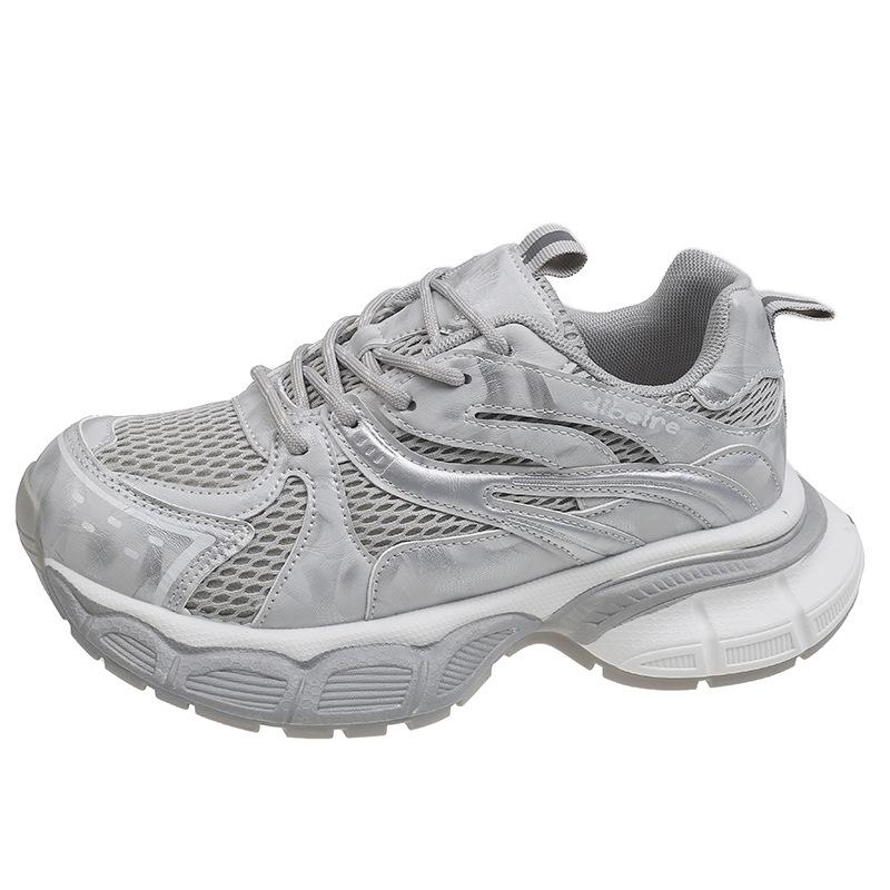 Sneakers platform 2025 couples summer new comfortable dad shoes color matching casual breathable height increasing running shoes