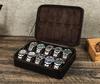 Retro Crazy Horse Cowhide Leather Watch Box - 10-Slot Handcrafted Storage for Wristwatches