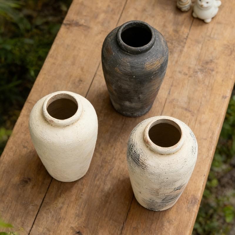 Keramik Blumenvase Bauernhaus Rustikal Vase Dekorative Keramik Terrakotta Vase Heimdeko Tischmittelstücke Hochzeit