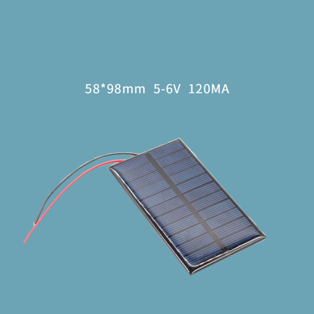 5V 120mA 0.8W Small Solar Plate Cell With Wire Polycrystalline Solar Cells Charging Panel Solar Cell Plate for Light